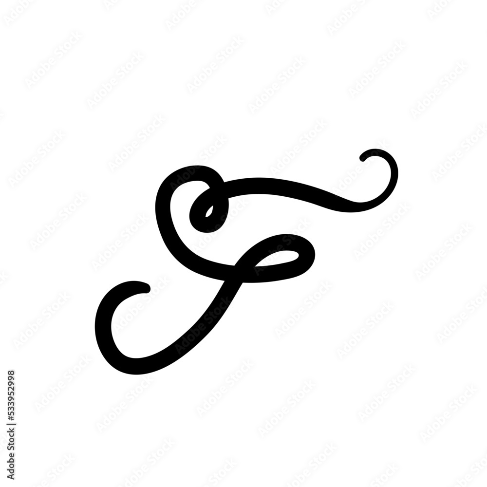 Obraz premium abstract twirl flourish line doodle