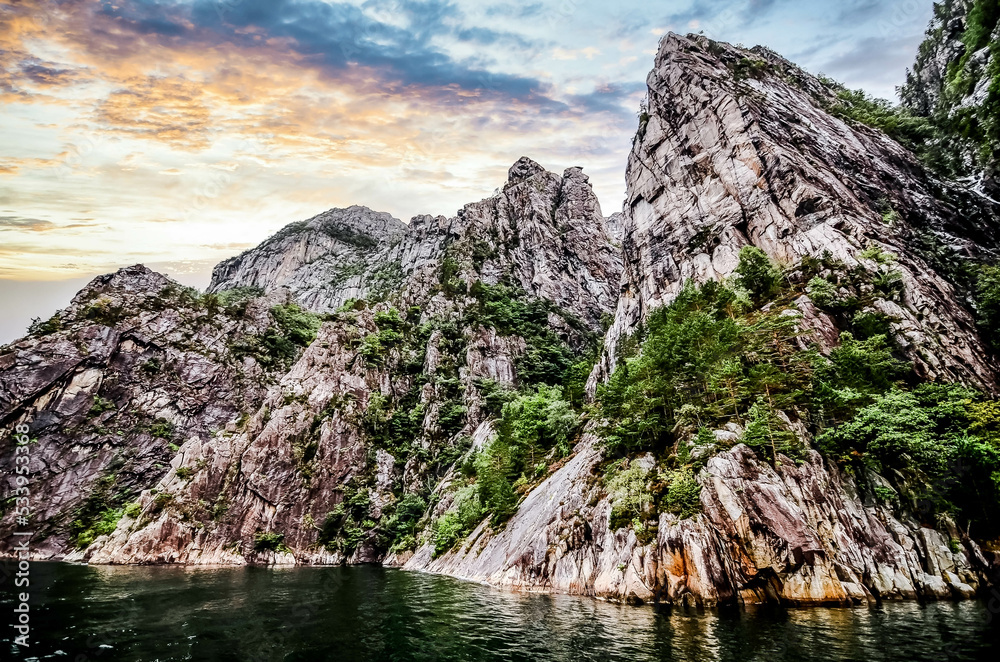 Magnificent landscapes of the Norwegian fjords and their vertiginous cliffs