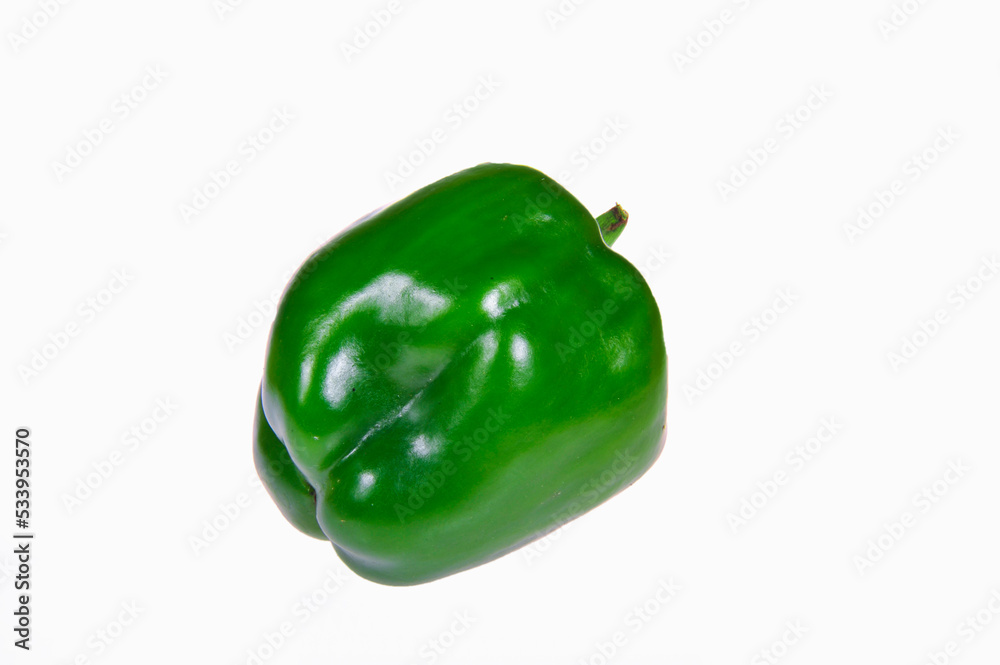 Green peppers on a white background Green peppers on a white background