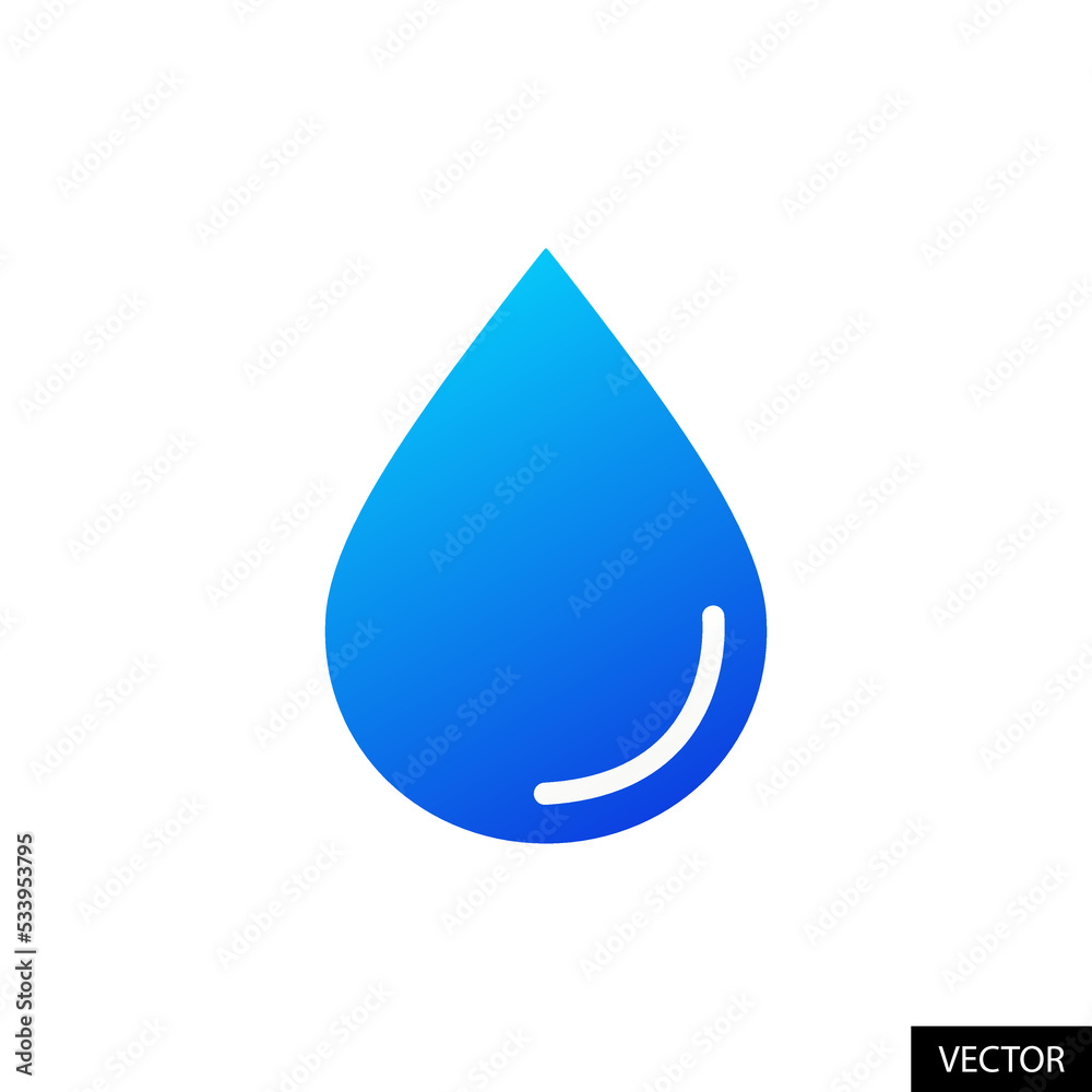 Waterdrop vector icon in flat style design for website design, app, UI, isolated on white background. Vector illustration. Waterdrop vector icon in flat style design for website design, app, UI, isolated on white background. Vector illustration.