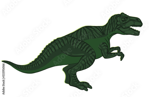 Fototapeta Naklejka Na Ścianę i Meble -  T-Rex. Dinosaur. Illustration in vintage retro style linocut. Vector.