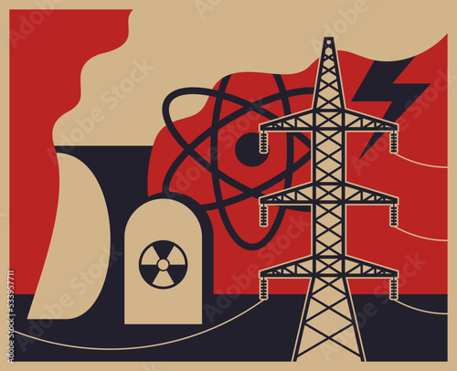 Nuclear power plant - nuclear reactor poster