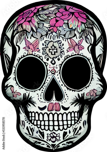 sugar skull mexican catrina vector logo