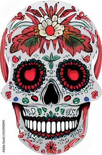 sugar skull mexican catrina vector logo