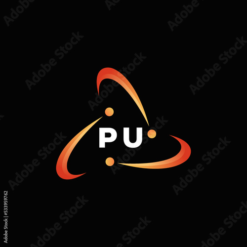 Initial PU Infinity tech logo icon element and template Vector Image