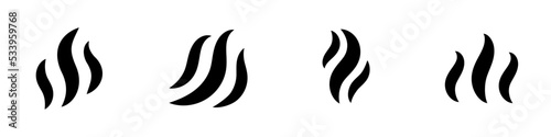 Conjunto de iconos de humo. Concepto de caliente, aroma, vapor. Ilustración vectorial