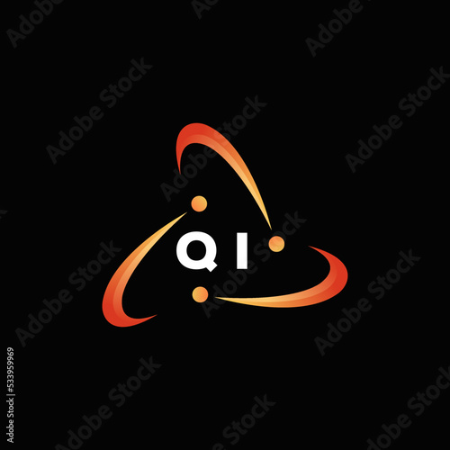 Initial QI Infinity tech logo icon element and template Vector Image