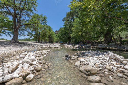 Frio River water crossing during historically low year