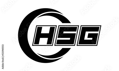 HSG three-letter circle logo design. custom font logo vector template | abstract logo | word mark logo | letter mark logo | business logo | minimalist logo | font logo |