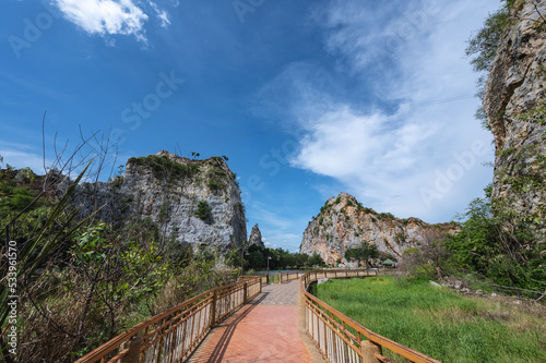 Khao Ngu Stone Park In Ratchaburi Province  it used to be an old mine. Later developed and improved new to be a tourist attraction Convenient transportation