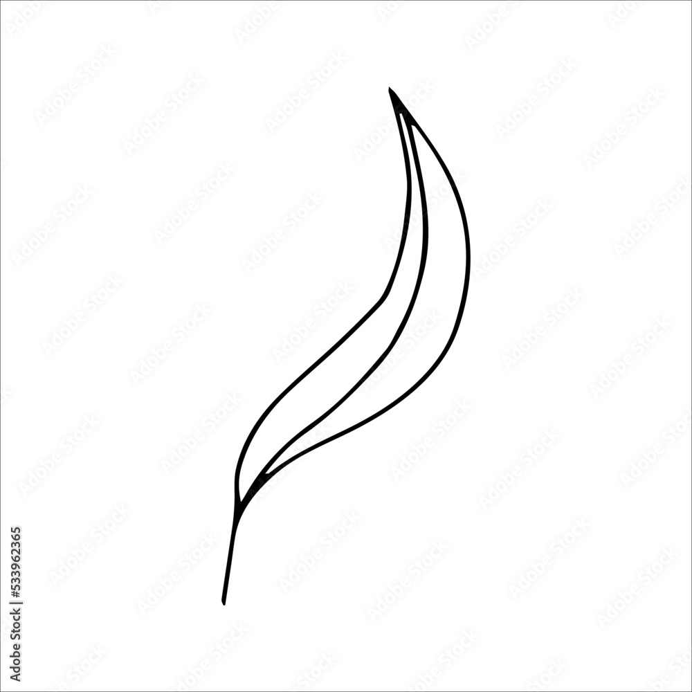 Simple one line drawing of a leaf Simple one line drawing of a leaf