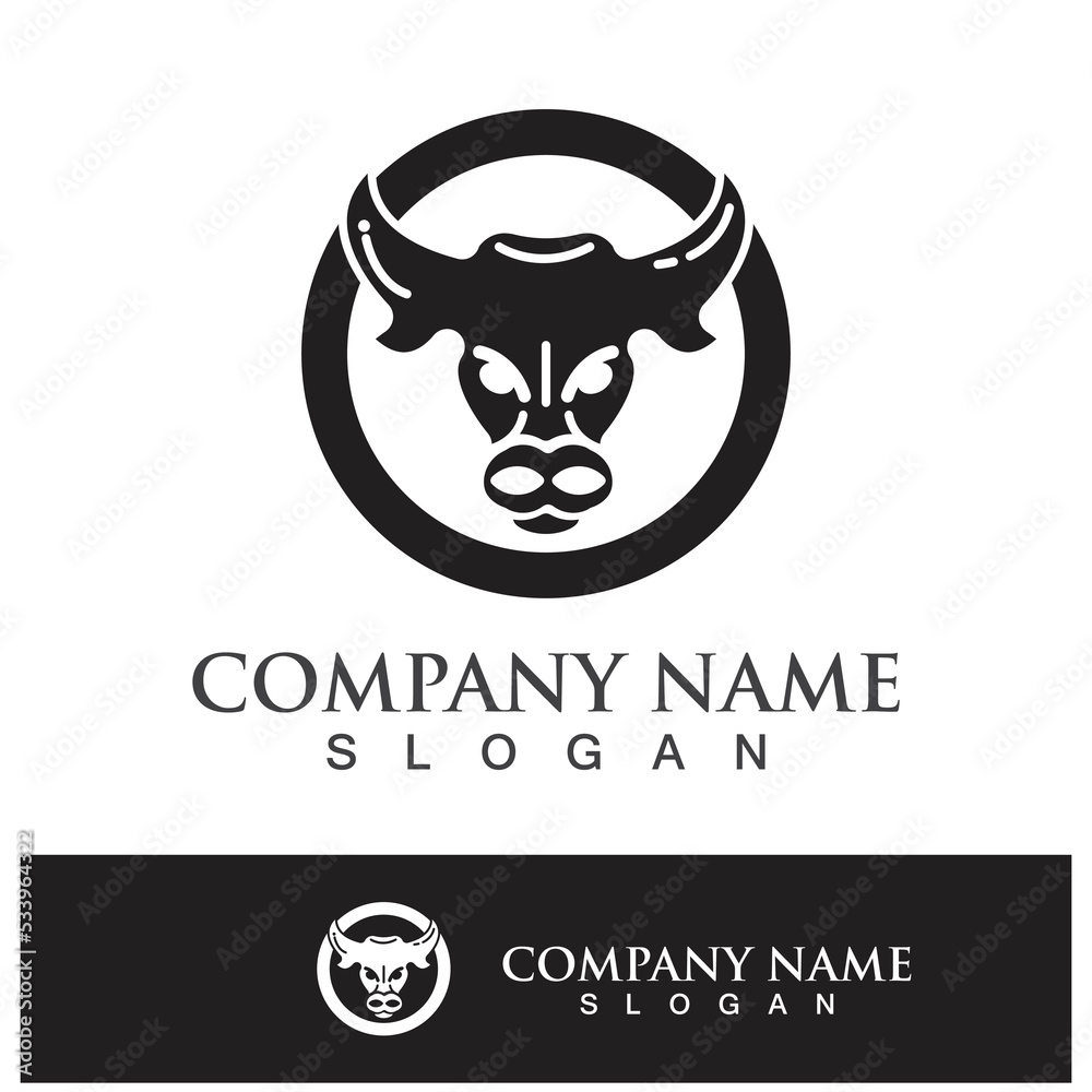 Bull head logo vector icon