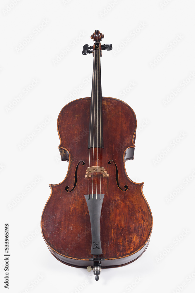 Fototapeta premium Double-bass ; upright-bass ; contra-bass isolated on white background.