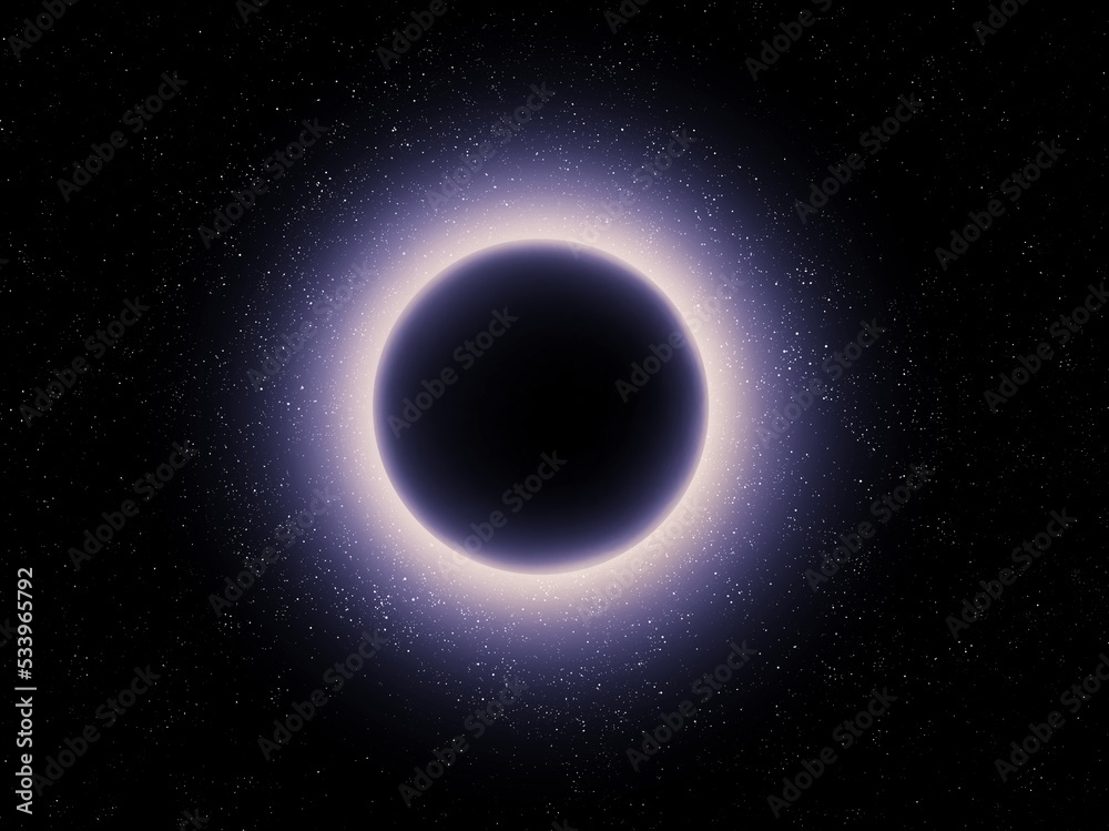 Fototapeta premium Black hole in outer space. Singularity with powerful gravity. Event horizon, neutron star.