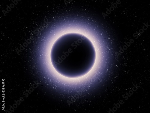 Fototapeta Naklejka Na Ścianę i Meble -  Black hole in outer space. Singularity with powerful gravity. Event horizon, neutron star.