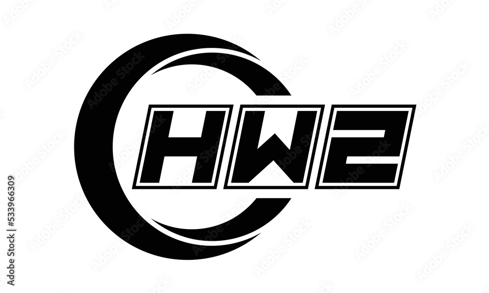 HWZ three-letter circle logo design. custom font logo vector template | abstract logo | word mark logo | letter mark logo | business logo | minimalist logo | font logo | 