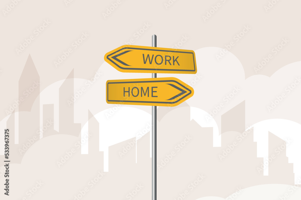 Direction sign. Direction sign with signpost arrows to the right and ...