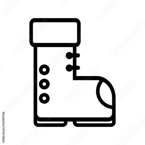 ski boots line icon. sign for mobile concept and web design. Symbol, logo illustration. Vector graphics