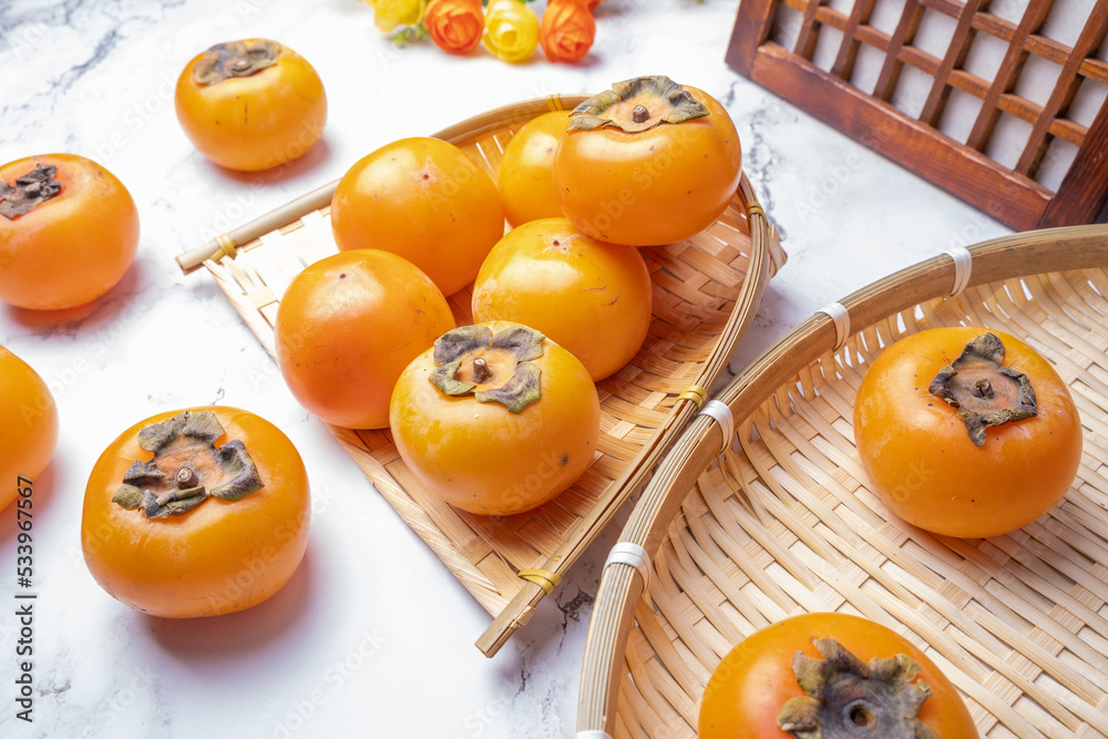 Persimmon, one of the delicious fruit types