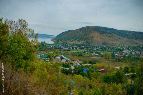 The village of Shiryaevo on an autumn rainy day! photo