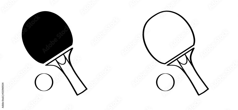 Vecteur Stock Cartoon table tennis or ping pong on the table. Vector table  tennis bat. Sports symbol or logo. Rackets and ball emblem. Table tennis  paddle icon. pingpong sports. | Adobe Stock