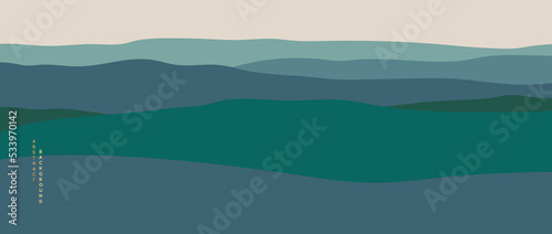 Abstract Landscape Background. Art landscape background with wave pattern vector.