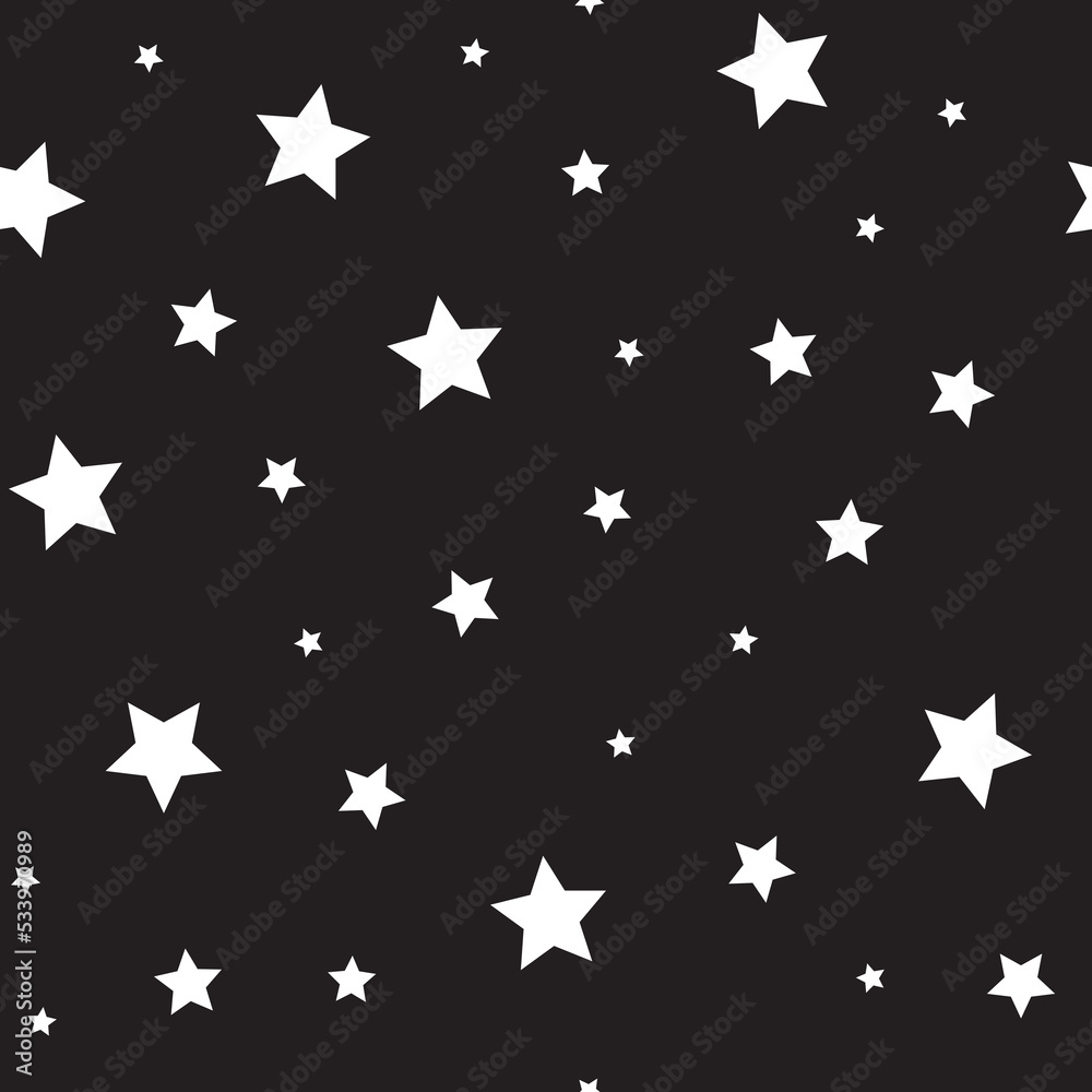 Star icons seamless pattern. Starry sky. Background texture space with stars.