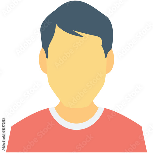 Young boy Colored Vector Icon
