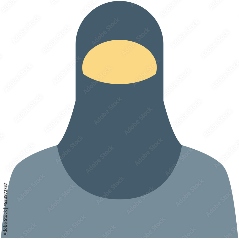 Muslim Woman Colored Vector Icon
