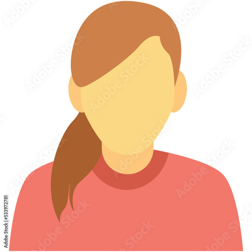 Blond Woman Colored Vector Icon