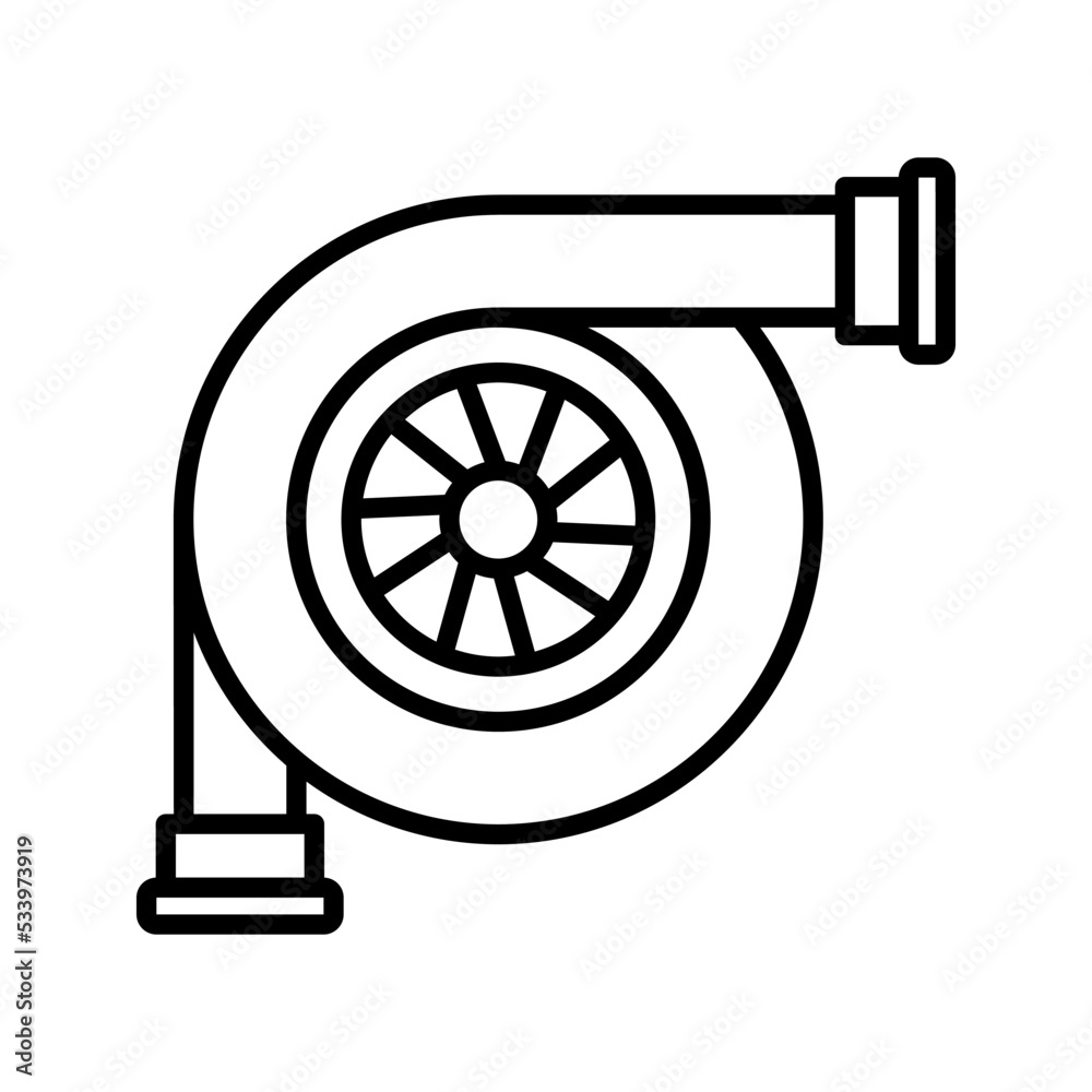 Turbocharger icon. turbo sign. vector illustration Turbocharger icon. turbo sign. vector illustration