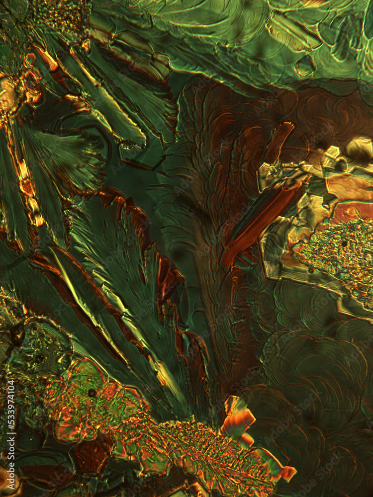 Fototapeta premium Chemical substance Aluminumchlorid made by a microscope in polarized light