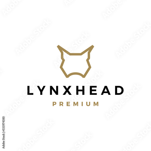 lynx head gold logo vector icon download