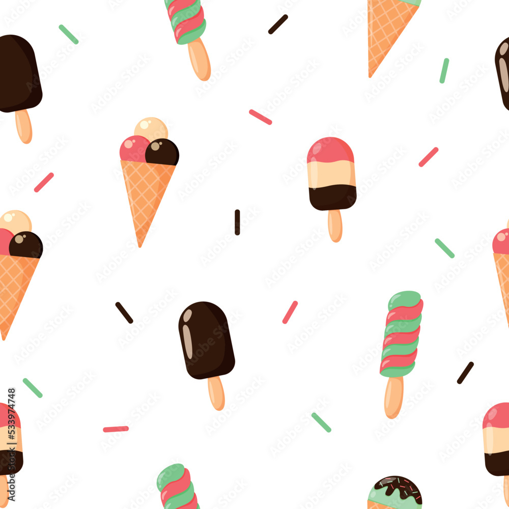 The pattern with Ice Cream. Vector illustration The pattern with Ice Cream. Vector illustration