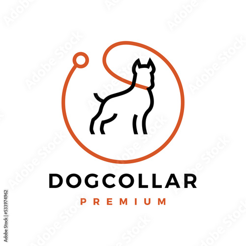 dog collar logo vector icon illustration