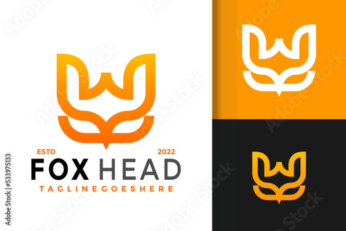 W Letter Fox Head Logo Design, brand identity logos vector, modern logo, Logo Designs Vector Illustration Template photo