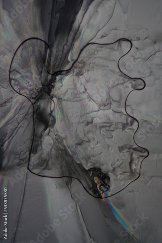 Chemical substance Tartaricacid made by a microscope in polarized light. photo