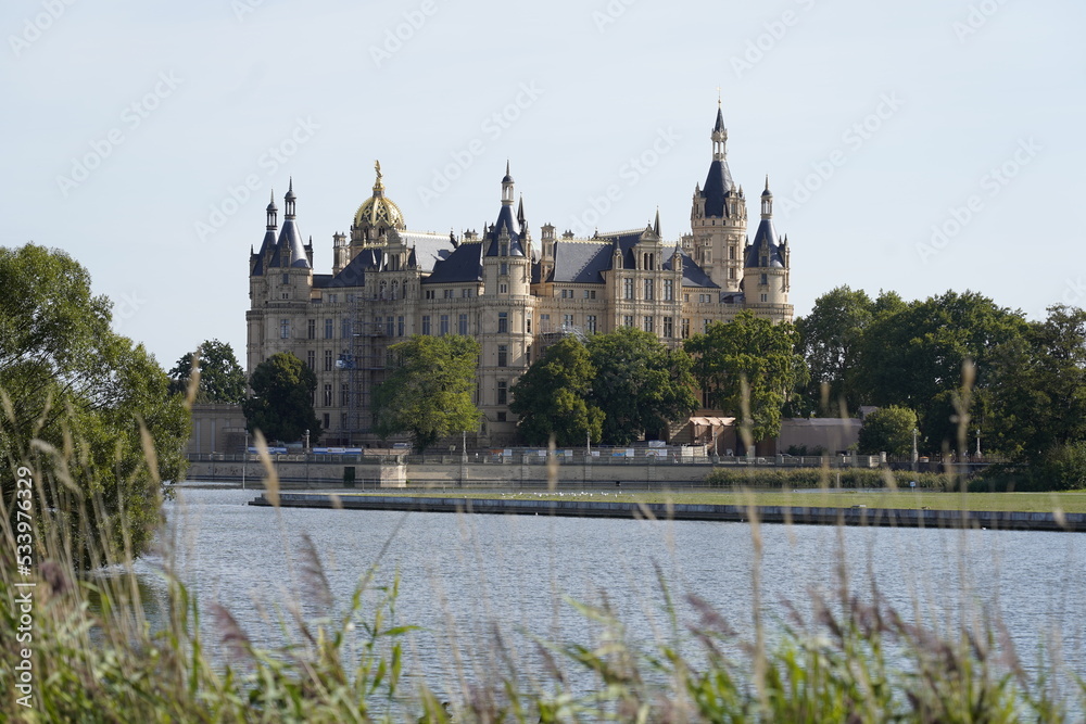Panorama vom Schloss am Schweriner Innensee, Schwerin, Mecklenburg-Vorpommern, Deutschland