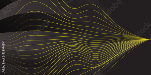 Abstract black background with yellow lines