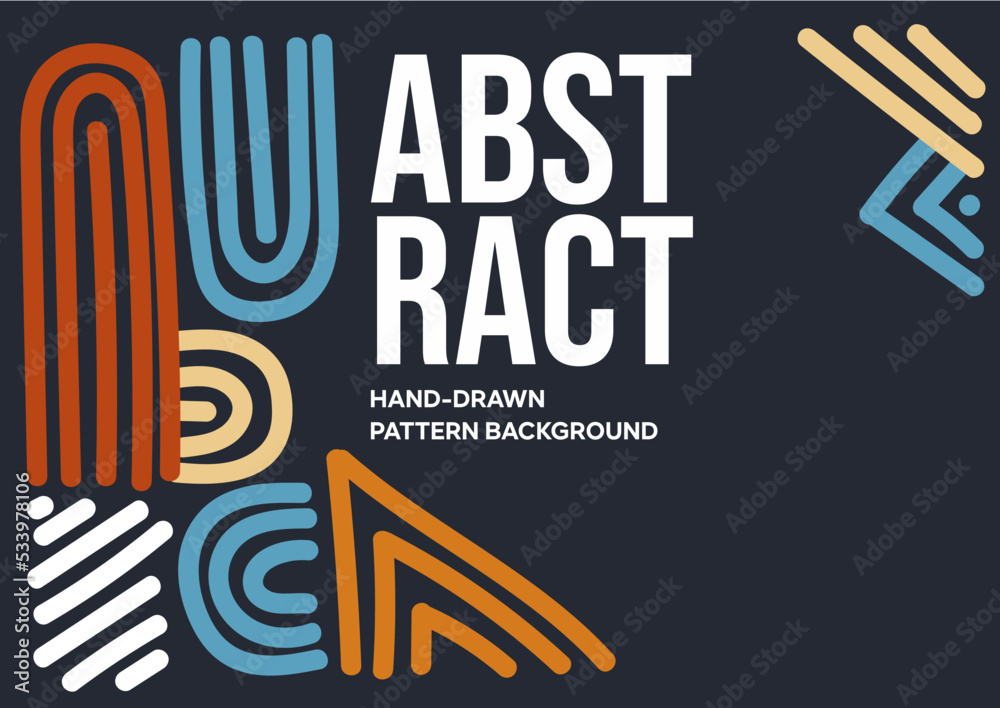 Fototapeta premium Hand drawn abstract geometric seamless pattern, background, for textiles, banners, wallpapers, wrapping, poster