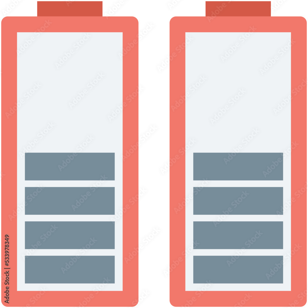 Half Battery Vector Icon Half Battery Vector Icon