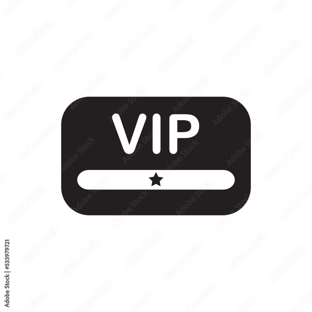 VIP Card Icon Vector Illustration Flat Design in Trendy VIP Card Icon Vector Illustration Flat Design in Trendy