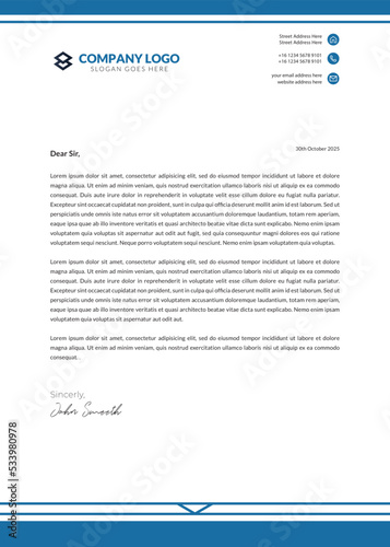 Letterhead template in Abstract style design