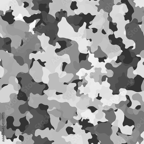 Camouflage seamless pattern background. Classic clothing masking camo print
