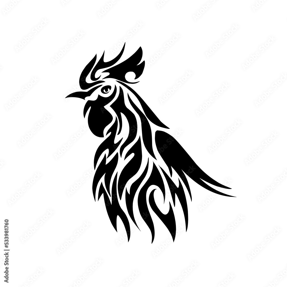 Naklejka premium Illustration vector graphic of rooster tribal tattoo art design
