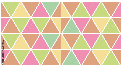Banner mit kreativen flachen Farben und Dreiecksformen.