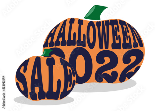 Halloween Kürbis mit Text.