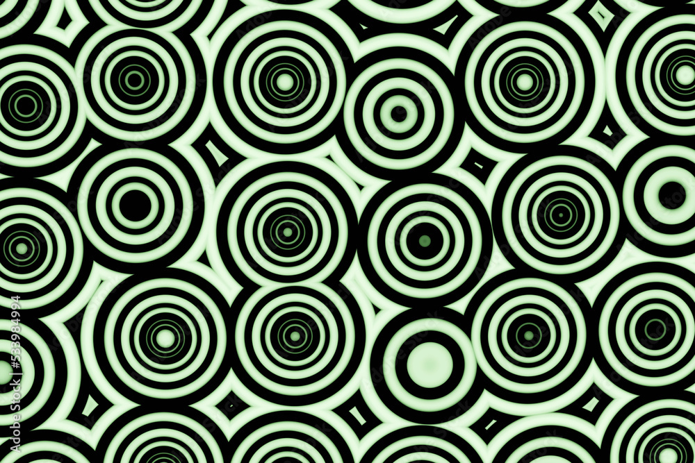 Abstract background with green circle pattern on black background. abstract background illustration