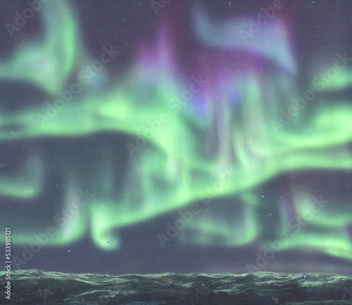 Aurora borealis  3d illustration  beautifull background