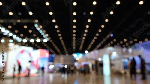 Abstract background blurred many people in the exhibition expo event or trade fair